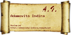 Adamovits Indira névjegykártya